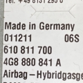 Подука безпеки колін права Audi A6 C7 (2011-2018) 4G8880842A