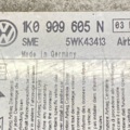 Модуль-процессор управления подушкой безопасности Skoda Octavia II 1K0909605N